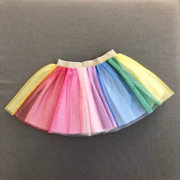 hanna andersson rainbow tulle skirt